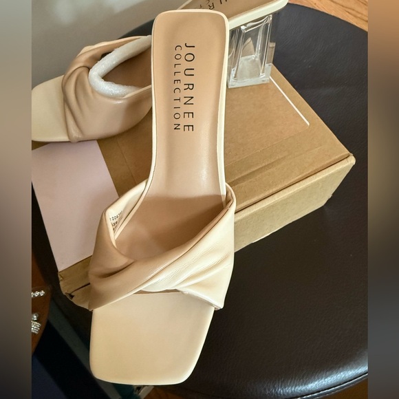 Journee Collection Shoes - New nib Journee collection two tone clear heel sandals sz 7